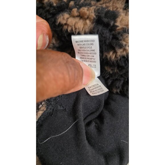 Koolaburra By UGG Womens 2X Leopard Print Sherpa Fleece Pullover Jacket With Hal - Picture 8 of 8